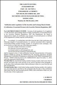 NISM Certification Series-VII SEBI Circular